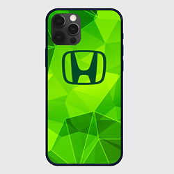 Чехол для iPhone 12 Pro Max Honda green poly, цвет: 3D-черный