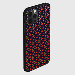 Чехол для iPhone 12 Pro Max Паттерн с ягодами вишни, цвет: 3D-черный — фото 2