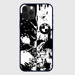 Чехол для iPhone 12 Pro Max BMW черно белые краски, цвет: 3D-черный