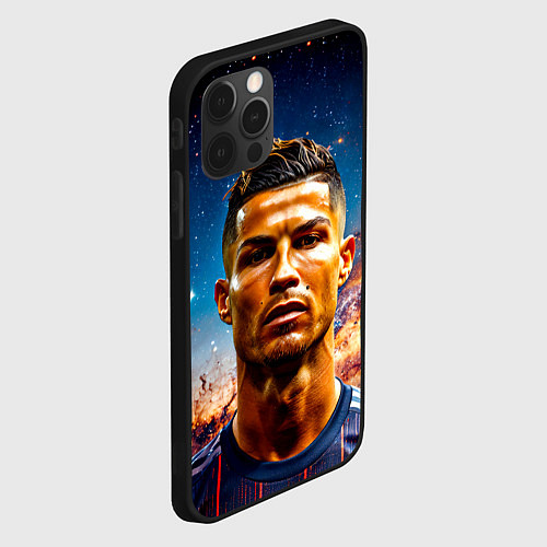 Чехол iPhone 12 Pro Max Криштиану Роналду в космосе / 3D-Черный – фото 2