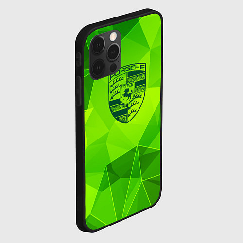 Чехол iPhone 12 Pro Max Porsche green poly / 3D-Черный – фото 2