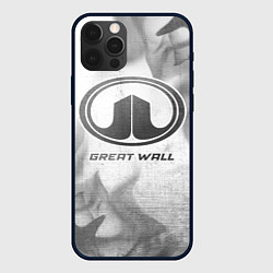 Чехол для iPhone 12 Pro Max Great Wall - white gradient, цвет: 3D-черный