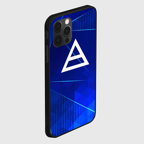 Чехол iPhone 12 Pro Max Thirty Seconds to Mars blue poly / 3D-Черный – фото 2