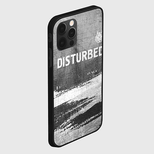Чехол iPhone 12 Pro Max Disturbed - grey gradient посередине / 3D-Черный – фото 2