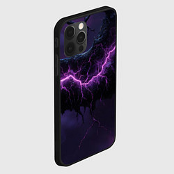 Чехол для iPhone 12 Pro Max Фиолетовая текстура с молнией, цвет: 3D-черный — фото 2