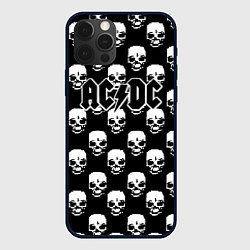 Чехол для iPhone 12 Pro Max AC DC rock skull, цвет: 3D-черный