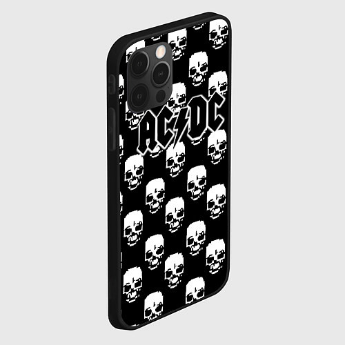 Чехол iPhone 12 Pro Max AC DC rock skull / 3D-Черный – фото 2