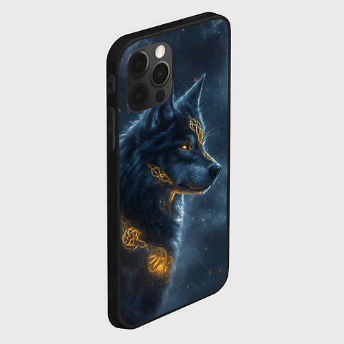 Чехол iPhone 12 Pro Max Волк фэнтези стиль / 3D-Черный – фото 2