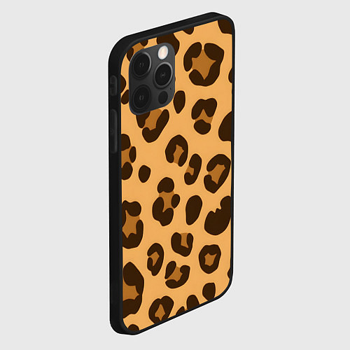 Чехол iPhone 12 Pro Max Коричневые пятна леопарда / 3D-Черный – фото 2