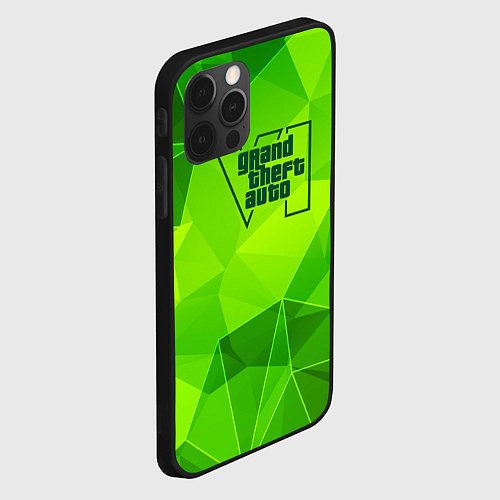 Чехол iPhone 12 Pro Max GTA6 green poly / 3D-Черный – фото 2