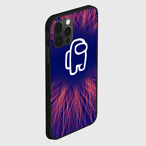 Чехол iPhone 12 Pro Max Among Us red energy / 3D-Черный – фото 2