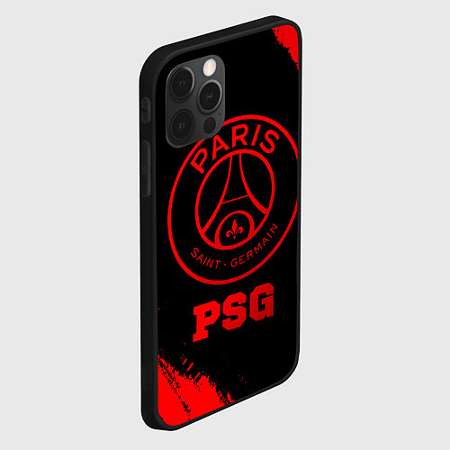 Чехол iPhone 12 Pro Max PSG - red gradient / 3D-Черный – фото 2