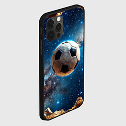 Чехол для iPhone 12 Pro Max Футбольный мяч в космосе, цвет: 3D-черный — фото 2