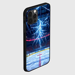 Чехол для iPhone 12 Pro Max Удар молнии в хоккейную площадку, цвет: 3D-черный — фото 2