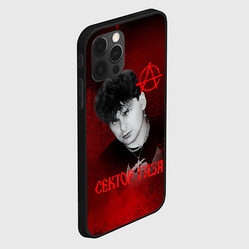 Чехол iPhone 12 Pro Max Сектор газа красный фон / 3D-Черный – фото 2