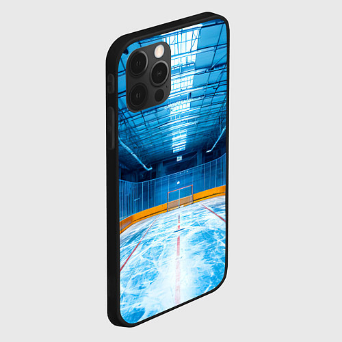 Чехол iPhone 12 Pro Max Хоккейная коробка / 3D-Черный – фото 2