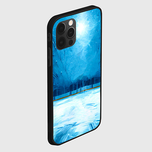 Чехол iPhone 12 Pro Max Хоккейная площадка / 3D-Черный – фото 2