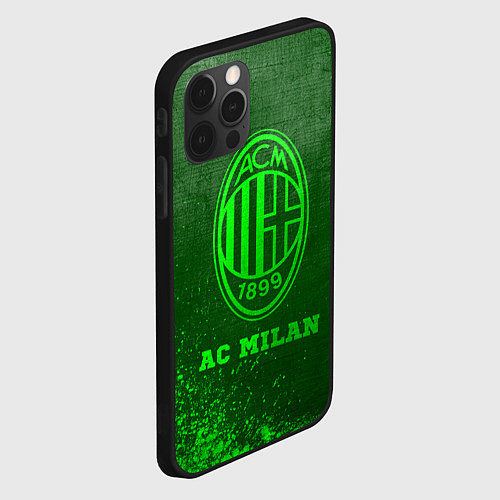 Чехол iPhone 12 Pro Max AC Milan - green gradient / 3D-Черный – фото 2