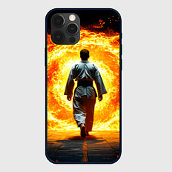 Чехол для iPhone 12 Pro Max Айкидоист и огненный вихрь, цвет: 3D-черный
