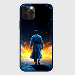 Чехол для iPhone 12 Pro Max Айкидоист в огне и синий дым, цвет: 3D-черный