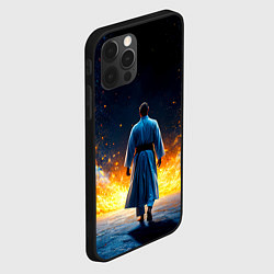 Чехол для iPhone 12 Pro Max Айкидоист в огне и синий дым, цвет: 3D-черный — фото 2