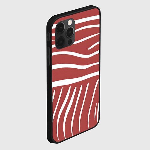 Чехол iPhone 12 Pro Max Полоски красной зебры / 3D-Черный – фото 2
