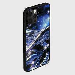 Чехол для iPhone 12 Pro Max Закрученные линии и звезды - космическая абстракци, цвет: 3D-черный — фото 2