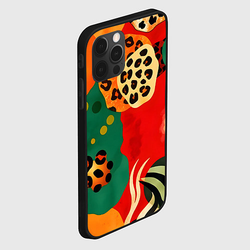 Чехол iPhone 12 Pro Max Анималистичный африканский паттерн / 3D-Черный – фото 2