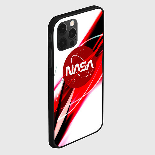 Чехол iPhone 12 Pro Max Nasa абстрактные полосы / 3D-Черный – фото 2