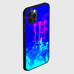 Чехол для iPhone 12 Pro Max Monster energy дым неоновый, цвет: 3D-черный — фото 2