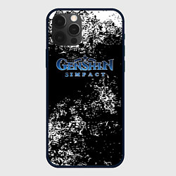Чехол для iPhone 12 Pro Max Genshin Impact брызги красок, цвет: 3D-черный