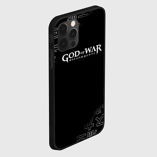 Чехол iPhone 12 Pro Max Бог войны японские символы / 3D-Черный – фото 2