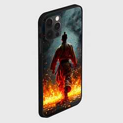 Чехол для iPhone 12 Pro Max Кунг-фу боец в огне, цвет: 3D-черный — фото 2