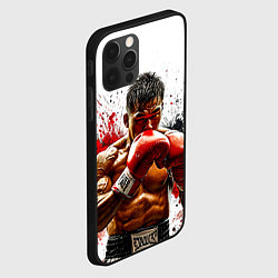 Чехол для iPhone 12 Pro Max Тайский боксер на белом, цвет: 3D-черный — фото 2