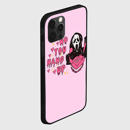 Чехол iPhone 12 Pro Max Крик по телефону / 3D-Черный – фото 2