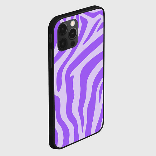 Чехол iPhone 12 Pro Max Лавандовый тигровый паттерн / 3D-Черный – фото 2