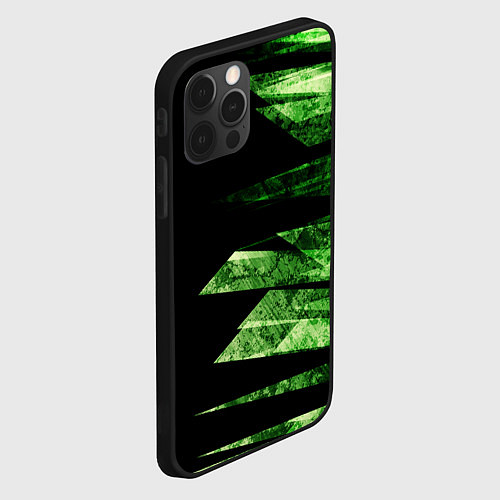 Чехол iPhone 12 Pro Max Color green black / 3D-Черный – фото 2