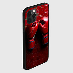 Чехол для iPhone 12 Pro Max Бойцовские перчатки на красном, цвет: 3D-черный — фото 2