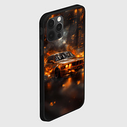 Чехол для iPhone 12 Pro Max БМВ в огне, цвет: 3D-черный — фото 2