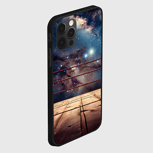 Чехол iPhone 12 Pro Max Космический ринг / 3D-Черный – фото 2