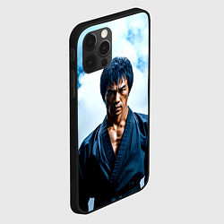 Чехол для iPhone 12 Pro Max Брюс Ли в дыму, цвет: 3D-черный — фото 2