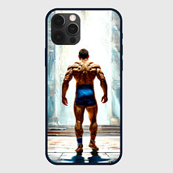 Чехол для iPhone 12 Pro Max Греко-римский борец, цвет: 3D-черный