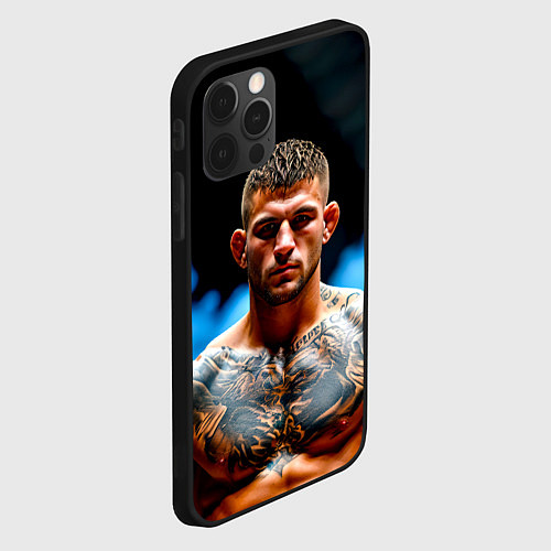 Чехол iPhone 12 Pro Max Дастин Порье в дыму / 3D-Черный – фото 2