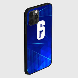 Чехол для iPhone 12 Pro Max Rainbow Six blue poly, цвет: 3D-черный — фото 2