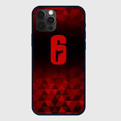 Чехол для iPhone 12 Pro Max Rainbow Six red poly, цвет: 3D-черный