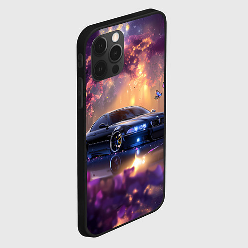 Чехол iPhone 12 Pro Max БМВ Японская природа / 3D-Черный – фото 2