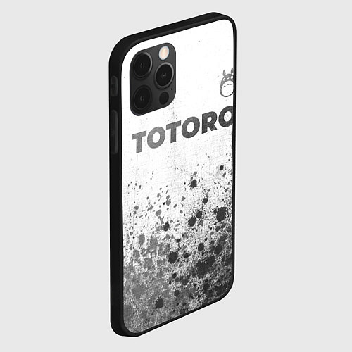 Чехол iPhone 12 Pro Max Totoro - white gradient посередине / 3D-Черный – фото 2