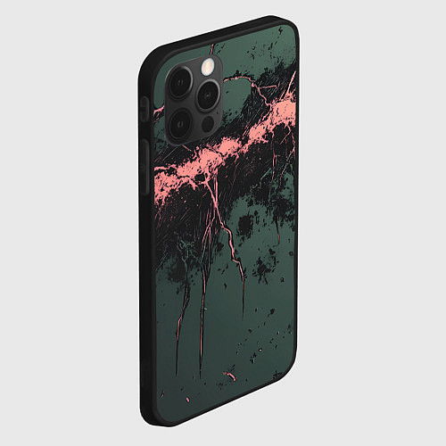 Чехол iPhone 12 Pro Max Гранж потертая текстура / 3D-Черный – фото 2