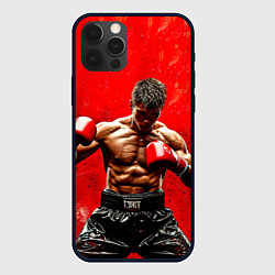 Чехол для iPhone 12 Pro Max Кикбоксер в красном, цвет: 3D-черный