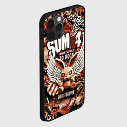 Чехол для iPhone 12 Pro Max Sum 41 на фоне кролика и гитар, цвет: 3D-черный — фото 2